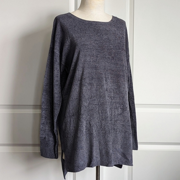 Barefoot Dreams Pullover Paradise Knit CozyChic Ultra Lite® Pacific Blue L NWT - Picture 4 of 13